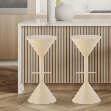 Chronos 29.75" Modern Industrial Iron Hourglass Backless Bar Stool with Foot Rest - JONATHAN Y